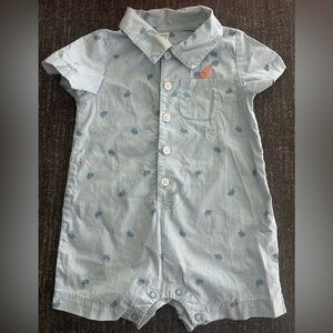 EUC 12 month Easter baby boy one piece romper just one you by Carters